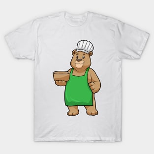 Bear as Cook with Cooking apron & Wooden bowl T-Shirt